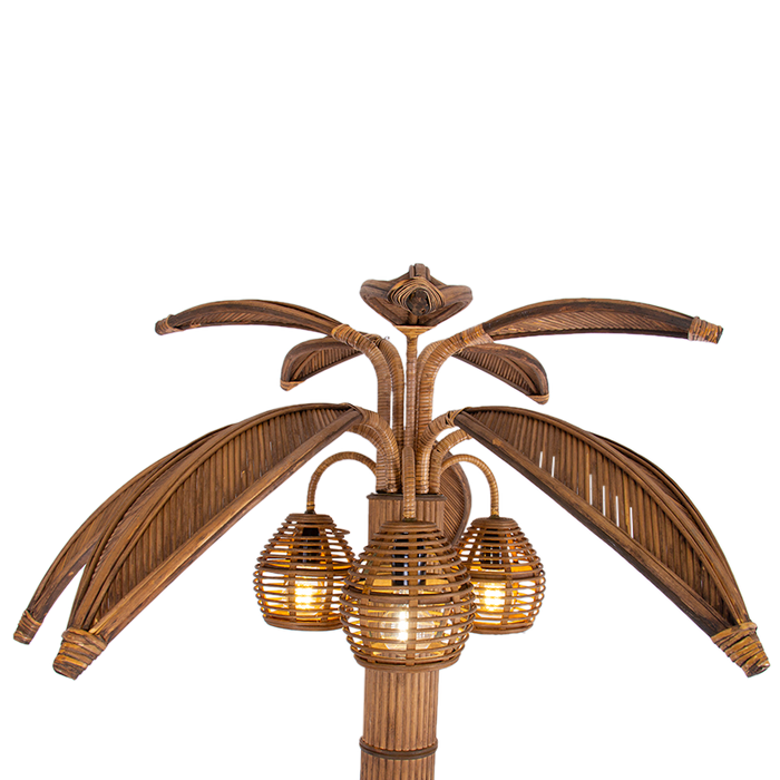 Rattan Palm Floor Lamp