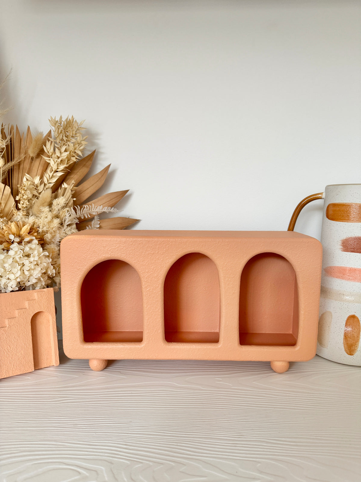 Santorini Niche 3 Hole Desktop Shadow Box Shelf Unit