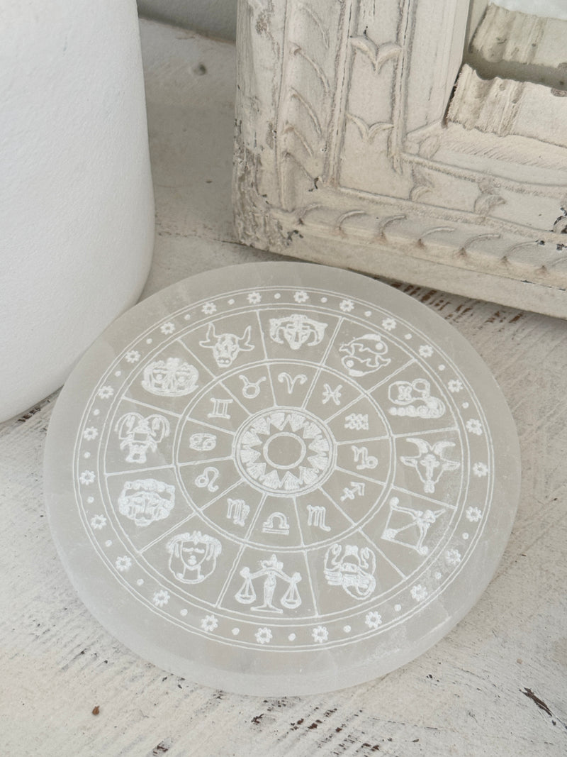 Selenite Engraved Plate - Birthsigns