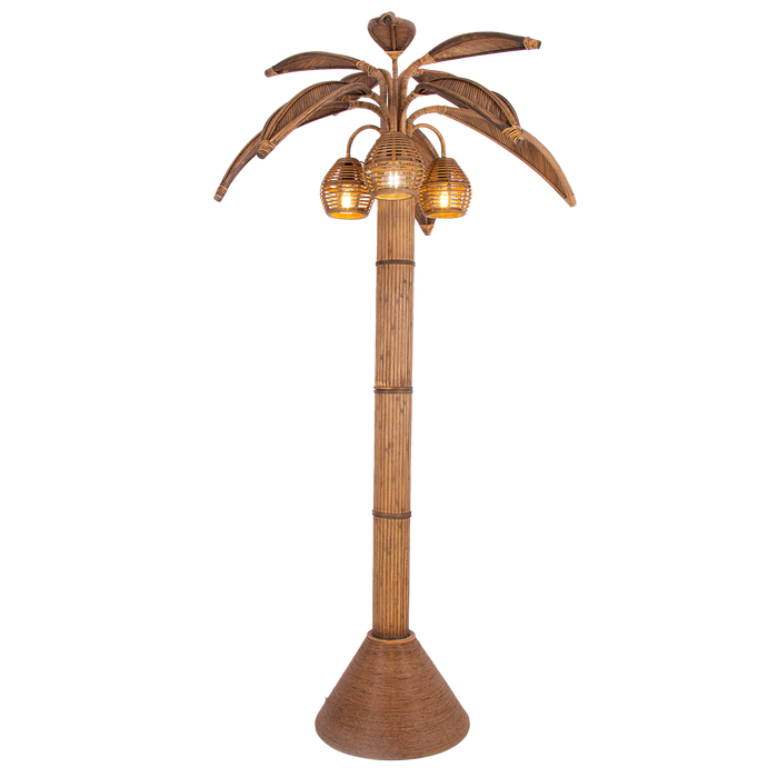 Rattan Palm Floor Lamp