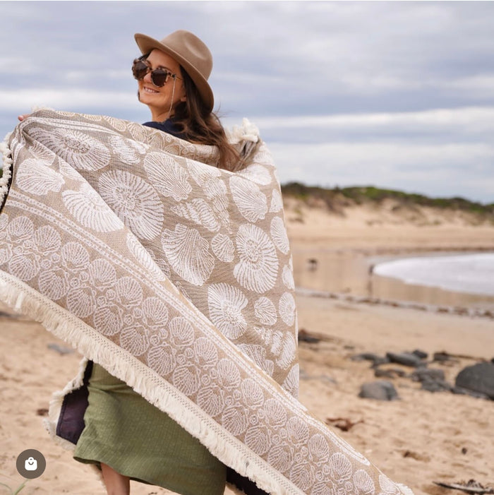 Recycled Cotton Throw “Seashell"