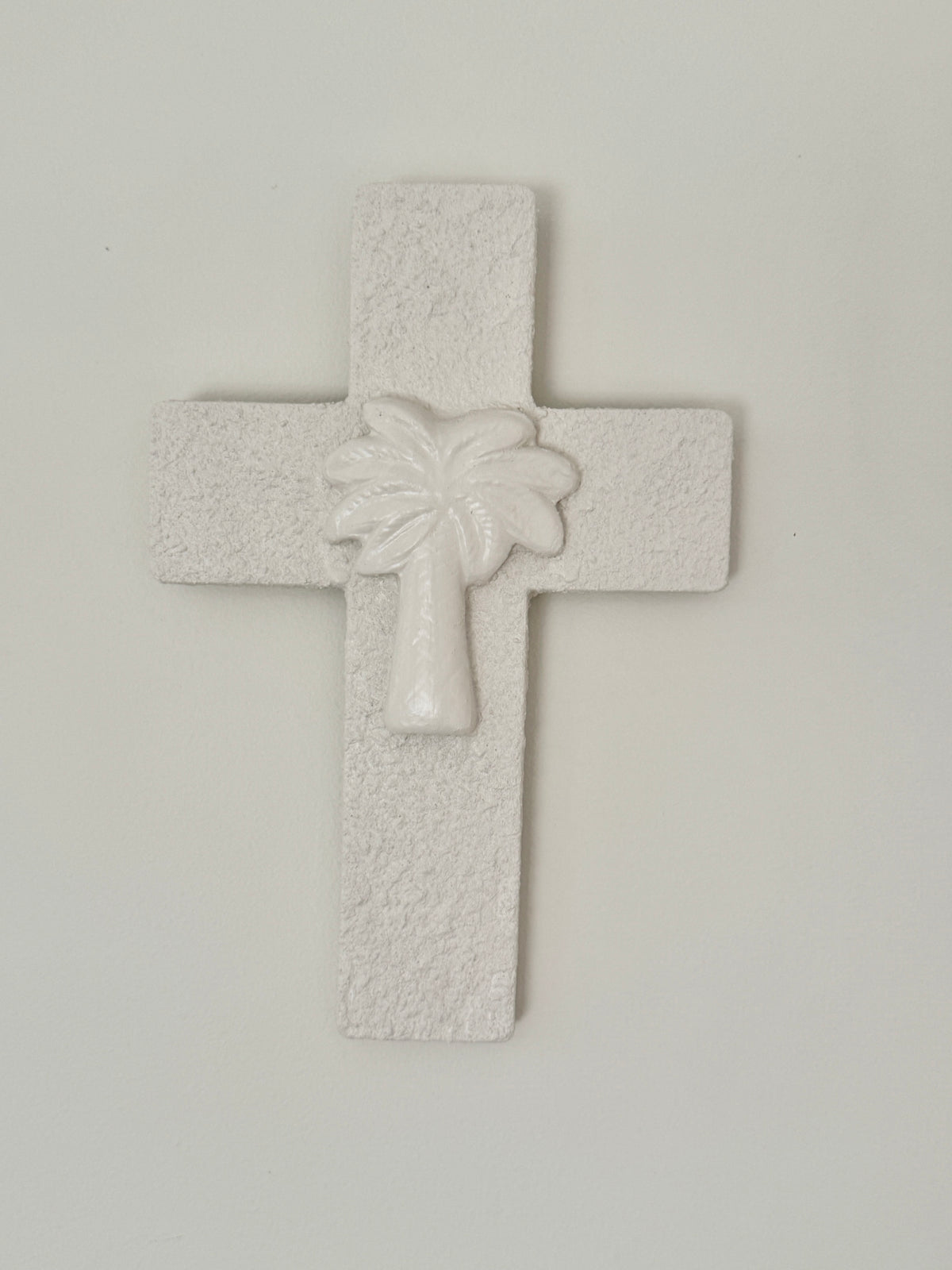 Wall Tile - White Palm - Large Cross