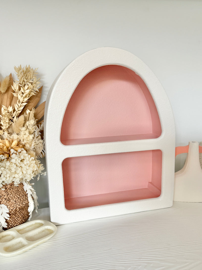 Santorini Niche 2 Shelf Arch Shadow Box Display Shelf