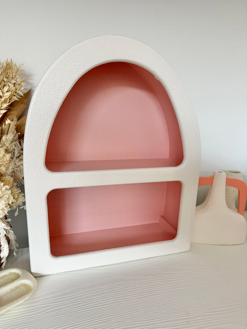 Santorini Niche 2 Shelf Arch Shadow Box Display Shelf