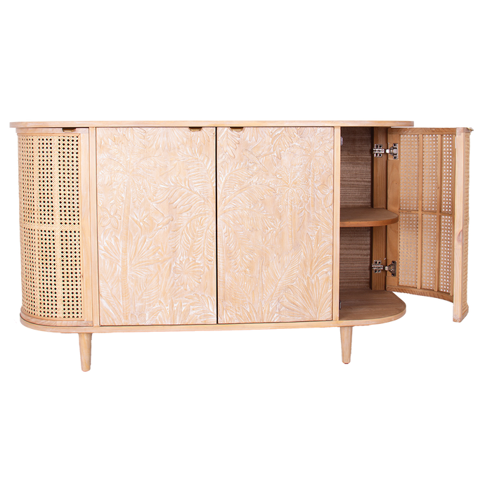 Buffet Les Palmas Carved Rattan & Wood *PREORDER*