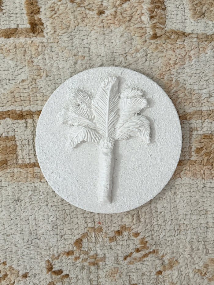 Wall Tile - White Palm - Large Round