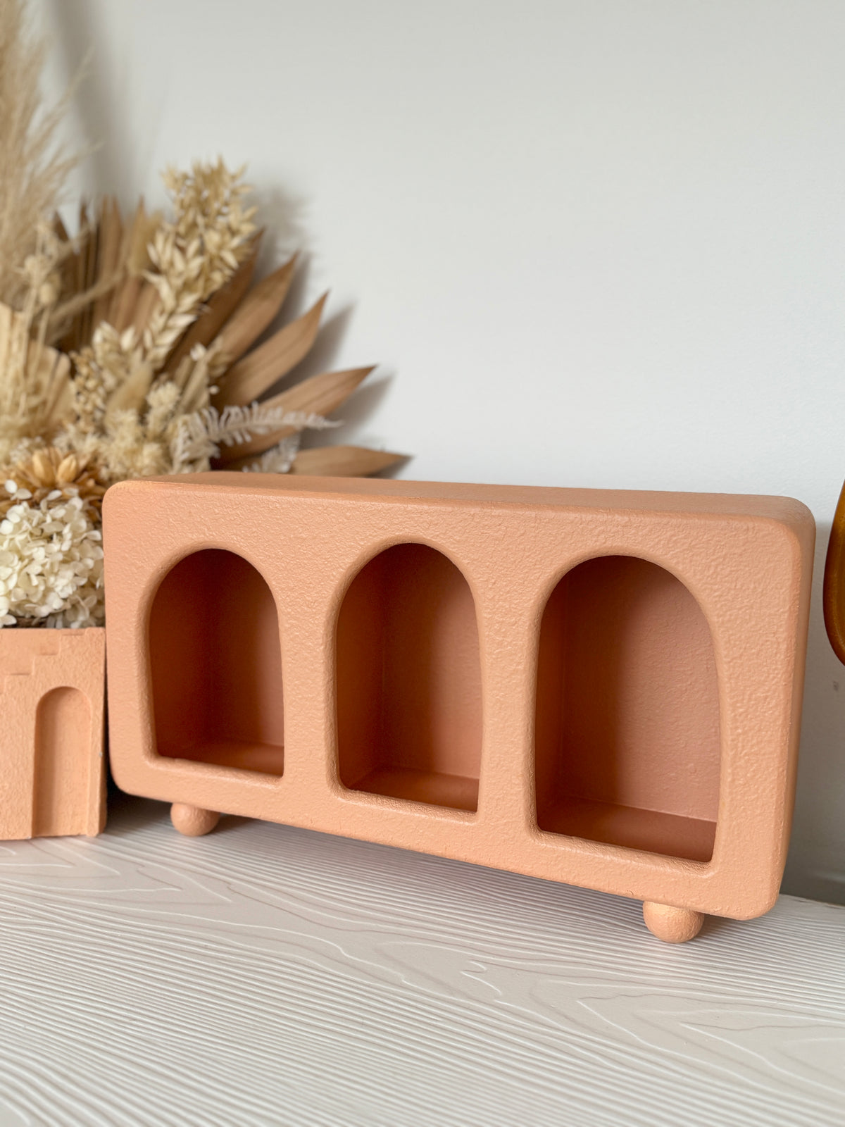 Santorini Niche 3 Hole Desktop Shadow Box Shelf Unit