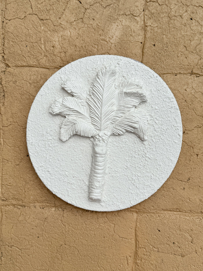 Wall Tile - White Palm - Large Round