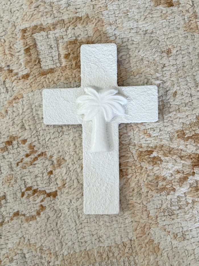 Wall Tile - White Palm - Large Cross