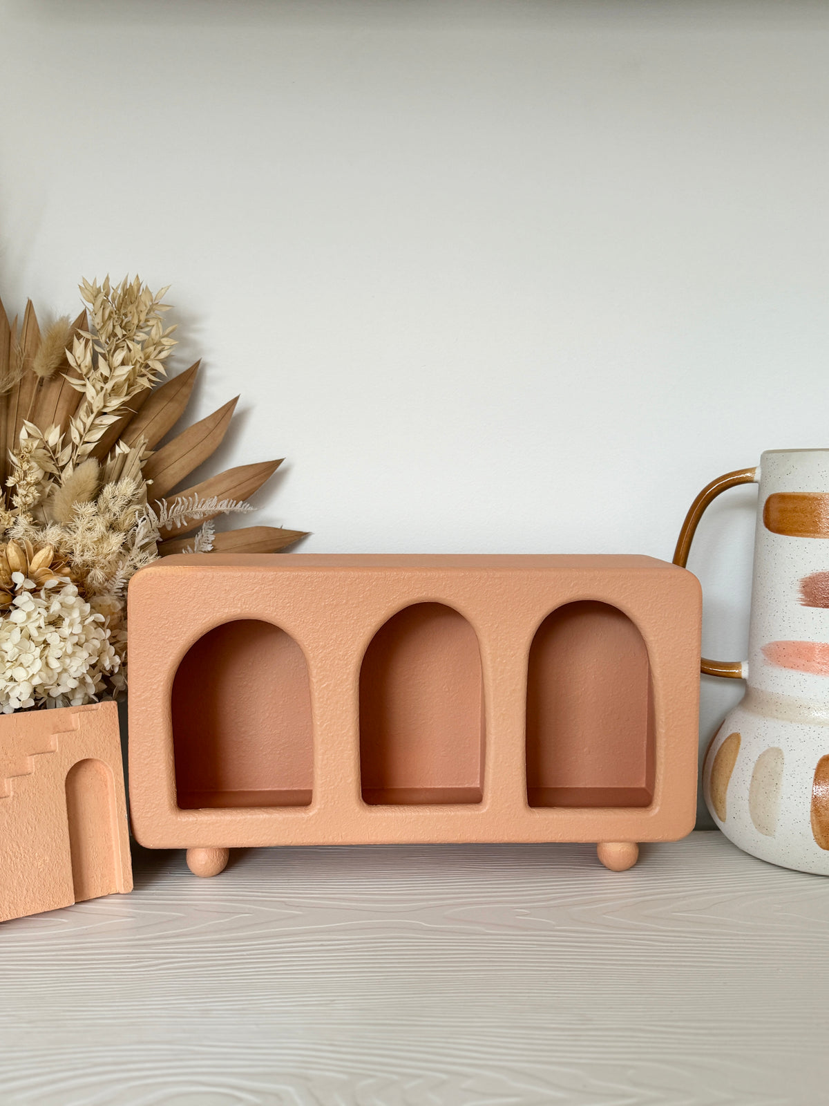 Santorini Niche 3 Hole Desktop Shadow Box Shelf Unit