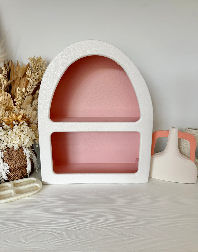 Santorini Niche 2 Shelf Arch Shadow Box Display Shelf