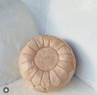 Leather Pouffe Blush Cover