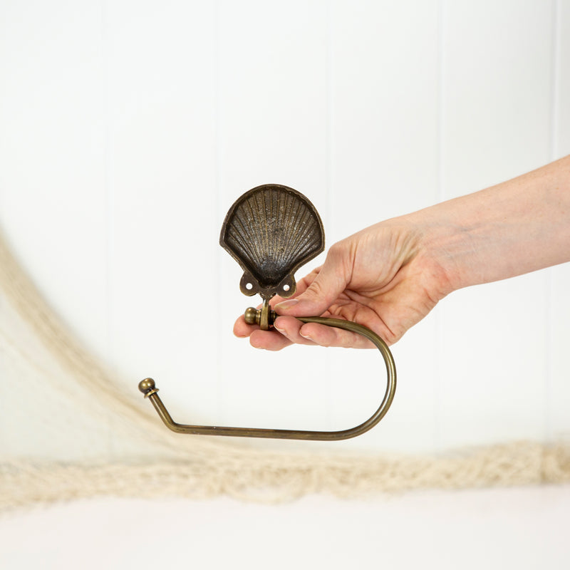 Brass Toilet Roll Holder Scallop Shell