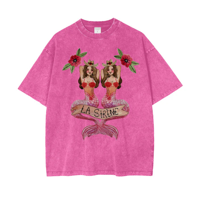 MERMAID LA SIRENE Oversized Shirt Pink