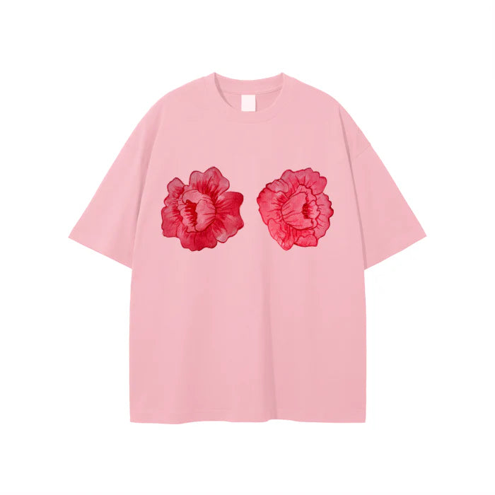 BLOOMING BOOBIES Oversized Shirt Pink