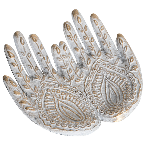 Prayer Hand Dish White