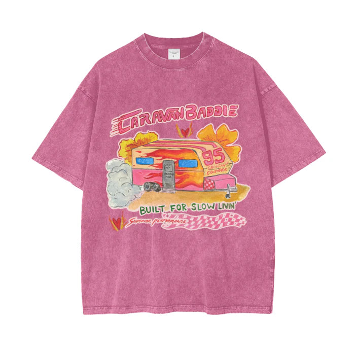 CARAVAN BADDIE Oversized Shirt Rose Red