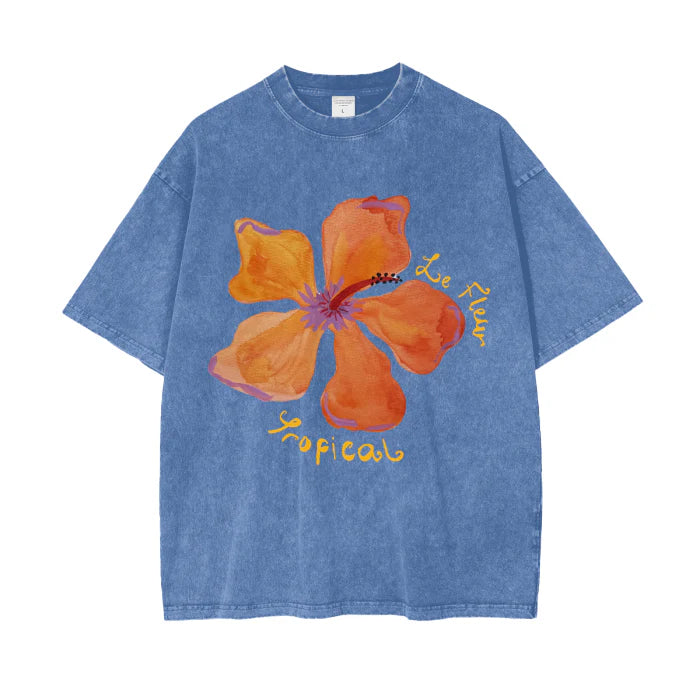 LE FLEUR TROPICAL Oversized Shirt Light Blue