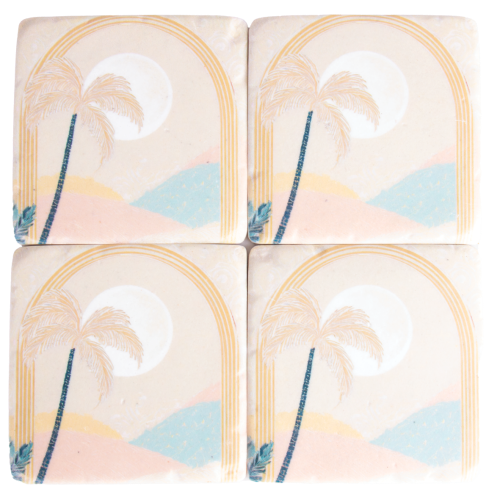 Coaster Pack - Pastel Palm