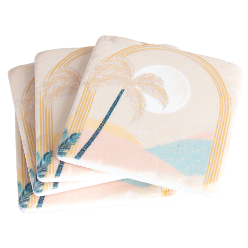 Coaster Pack - Pastel Palm