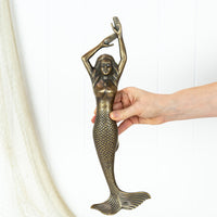 Brass Mermaid Door Handle Right