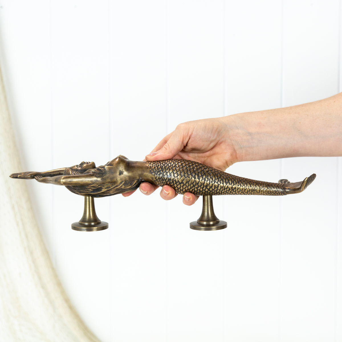 Brass Mermaid Door Handle Right