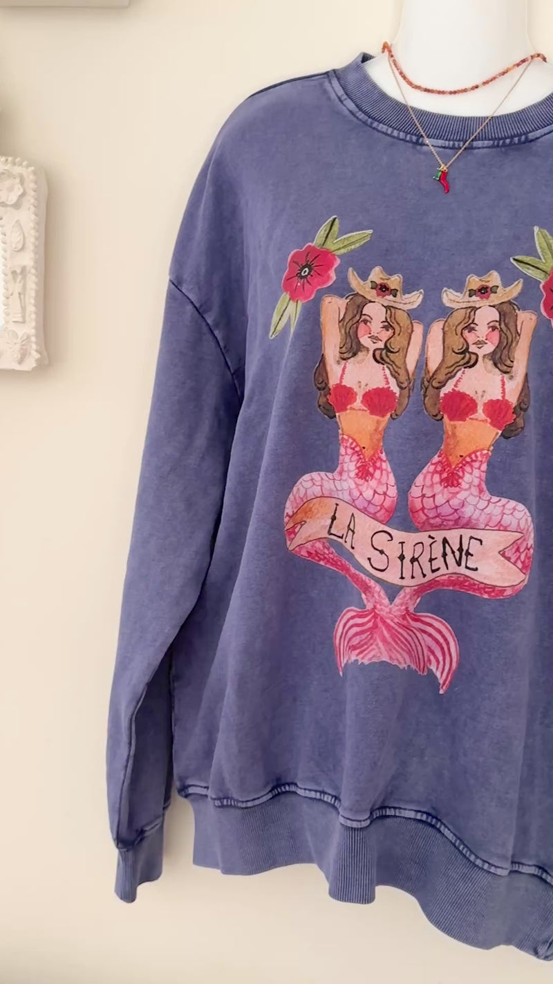 MERMAID LA SIRENE Crew Neck Blue