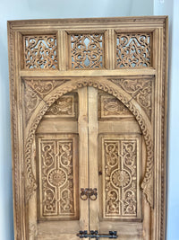 Hand Carved Moroccan Arched Cedar Wood Door - Preorder Only