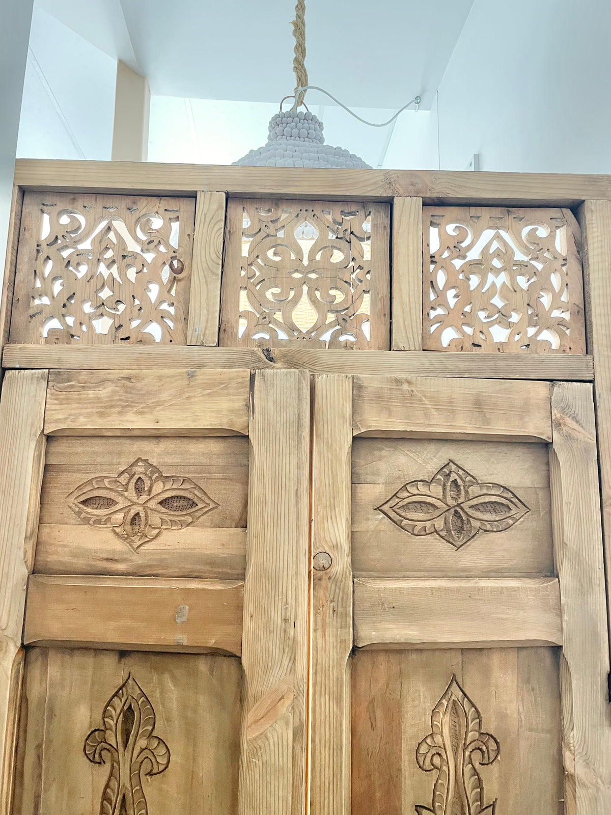 Hand Carved Moroccan Arched Cedar Wood Door - Preorder Only